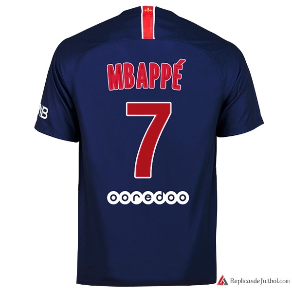 Camiseta Paris Saint Germain Primera equipación Mbappe 2018-2019 Azul